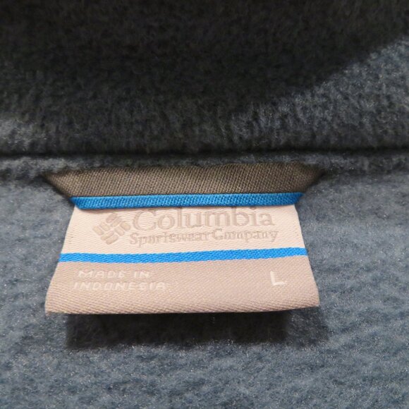 Men Large Blue Vest Columbia Fleece Lone Ridge Zipper Pocket Lightweight Warm - Picture 10 of 13